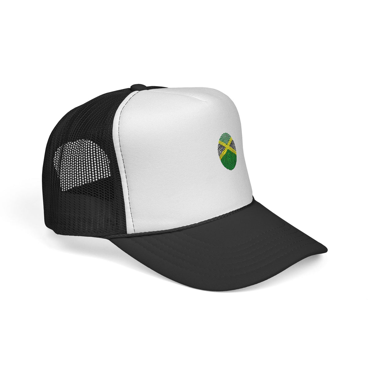 Jamaica Flag Seed Bead Oval Trucker Cap | Black or Dark Green  Mesh Hat