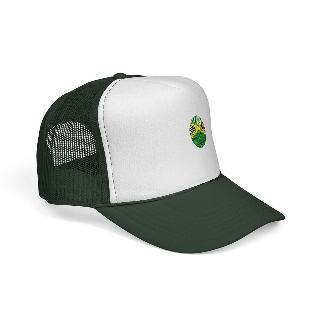 Jamaica Flag Seed Bead Oval Trucker Cap | Black or Dark Green  Mesh Hat