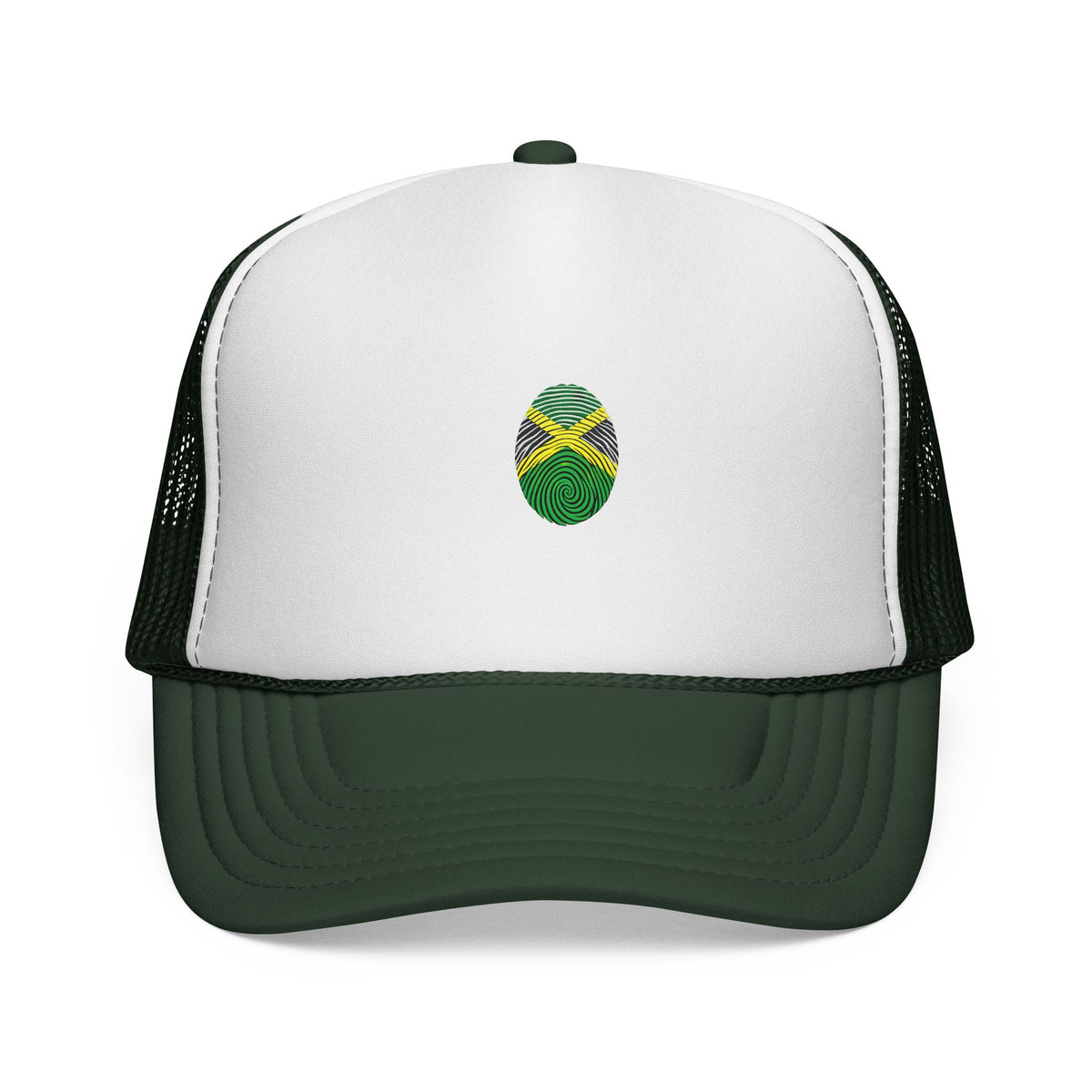 Jamaica Flag Seed Bead Oval Trucker Cap | Black or Dark Green  Mesh Hat
