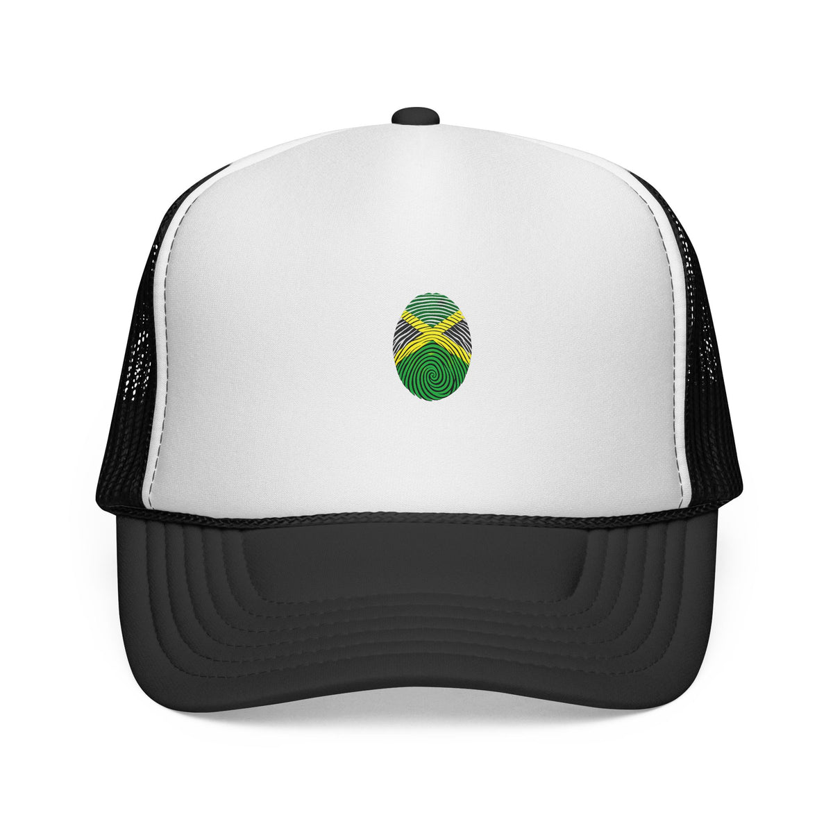 Jamaica Flag Seed Bead Oval Trucker Cap | Black or Dark Green  Mesh Hat